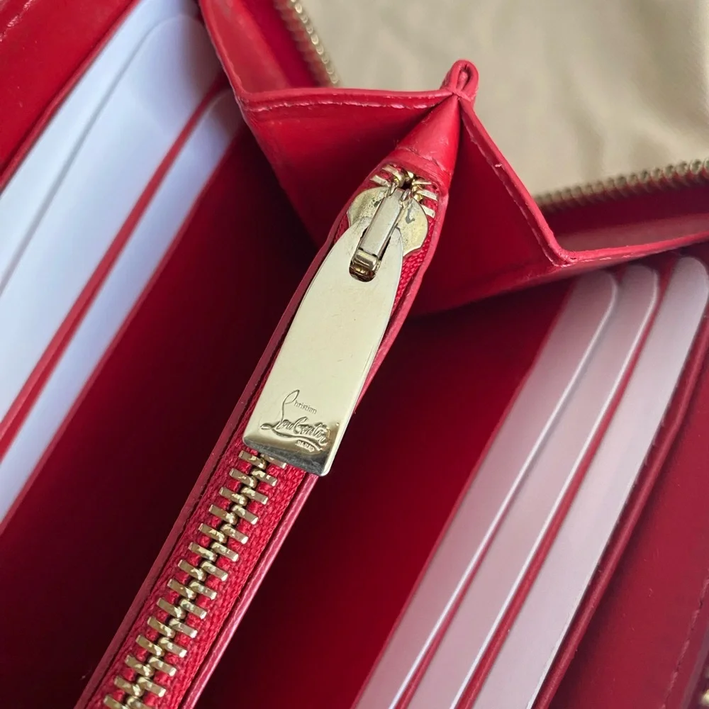 Christian Louboutin Red and Tan Artistic Wallet - Picture 16 of 16